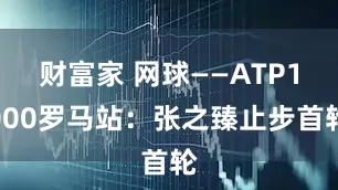 财富家 网球——ATP1000罗马站：张之臻止步首轮